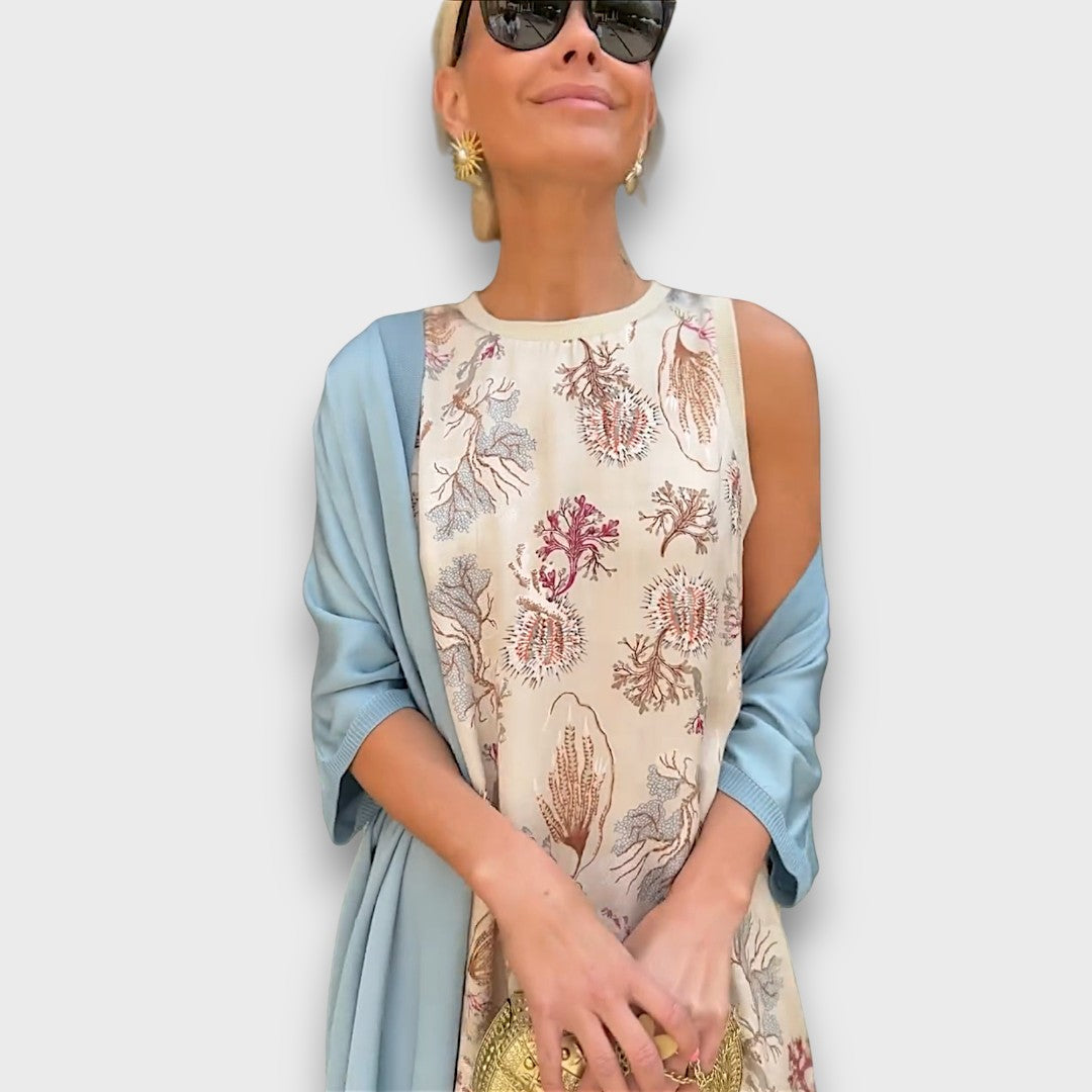 Elveria - Robe longue avec cardigan