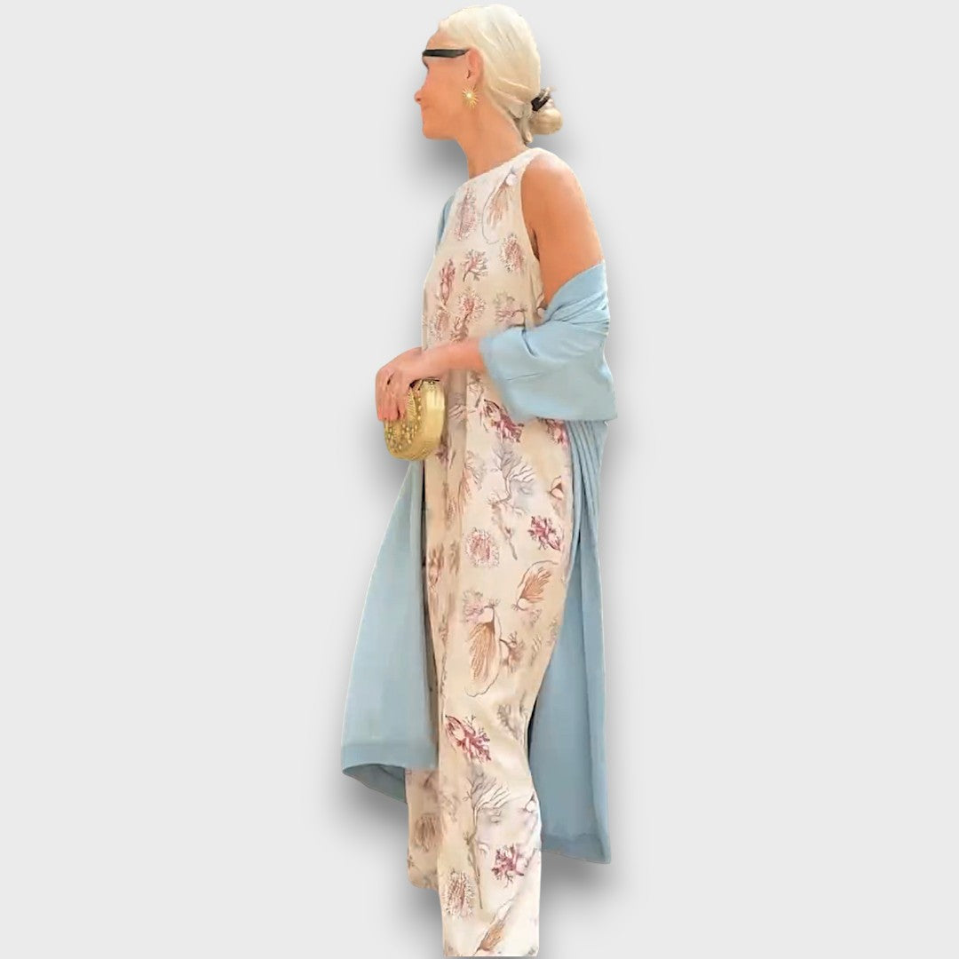 Elveria - Robe longue avec cardigan