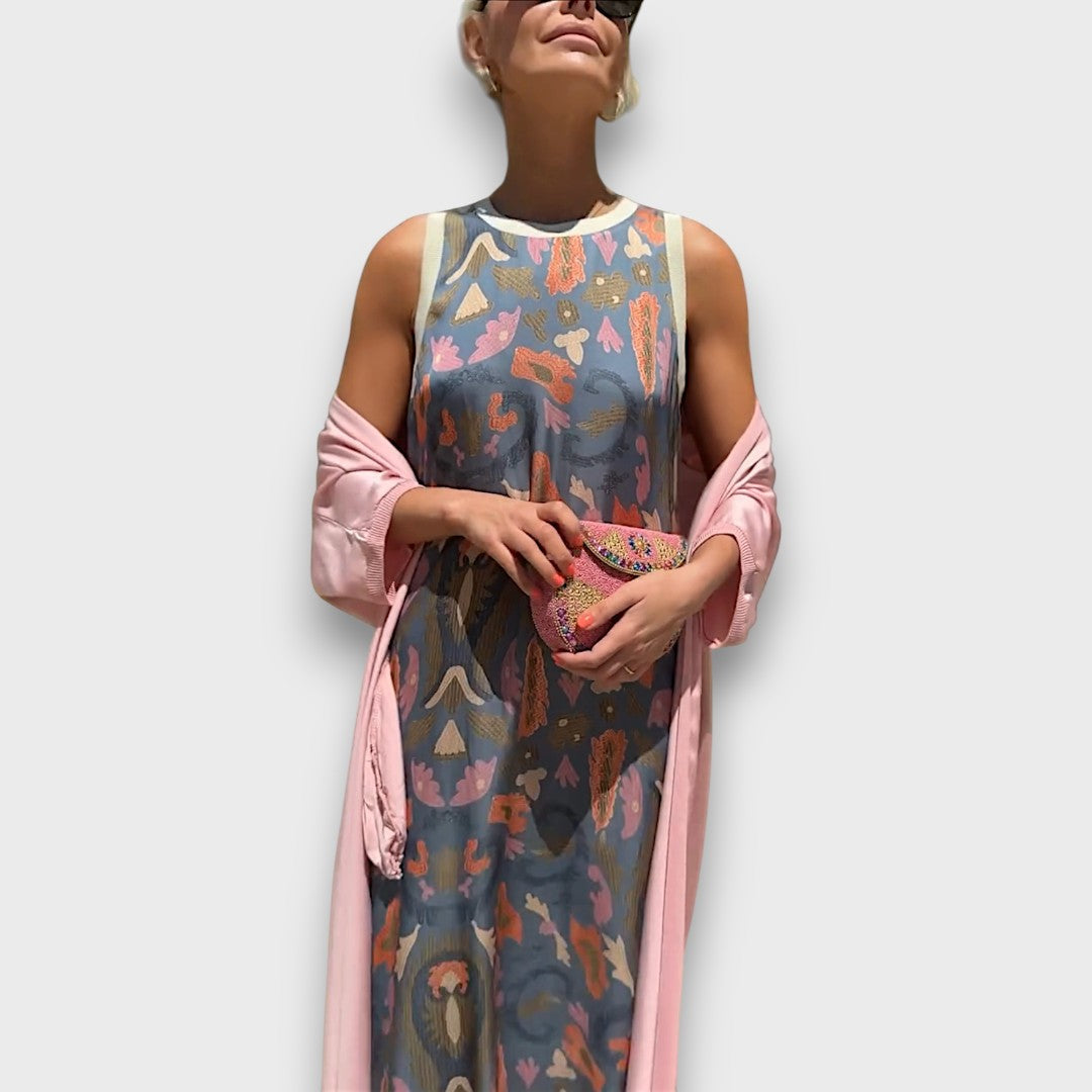 Elveria - Robe longue avec cardigan