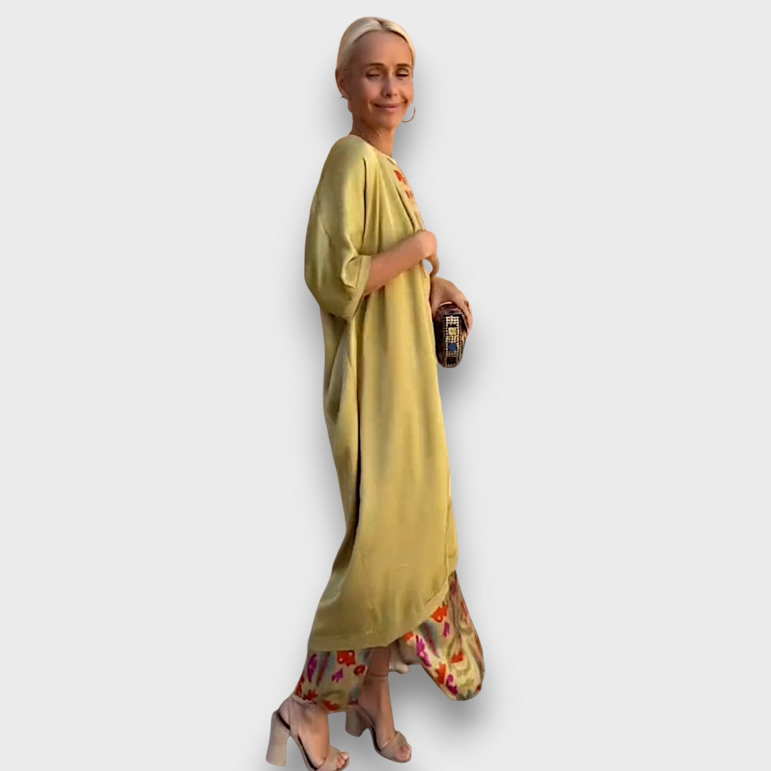 Elveria - Robe longue avec cardigan