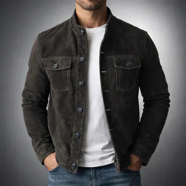 Danoir Paris Button-Up Suede Jacket