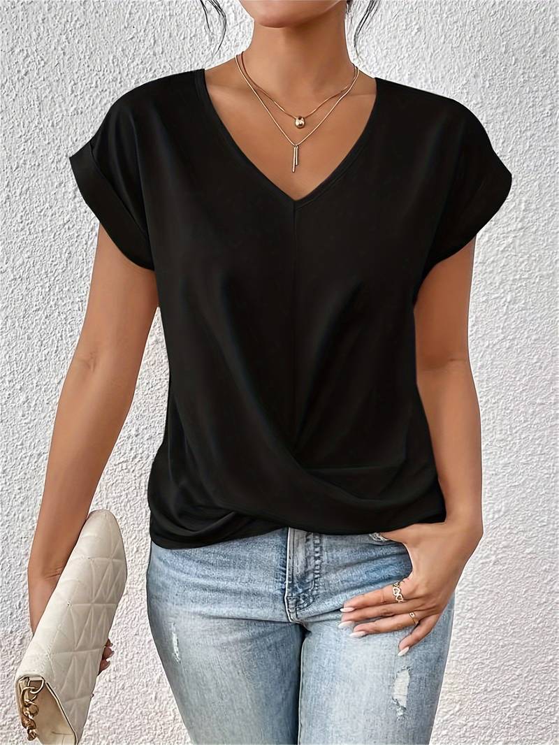 Julie Chic Versatile V-Neck Blouse