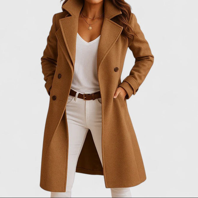 Rheya Elegant Wool-Blend Coat