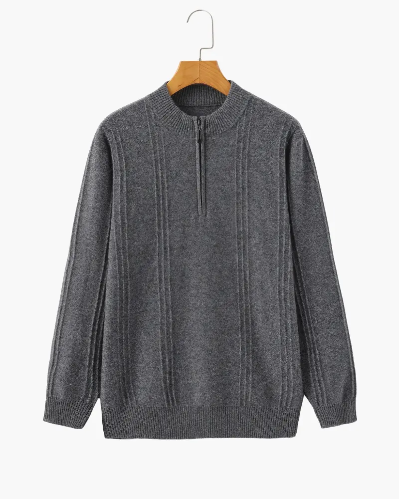 100% Cashmere Ribbed Half-Zip
