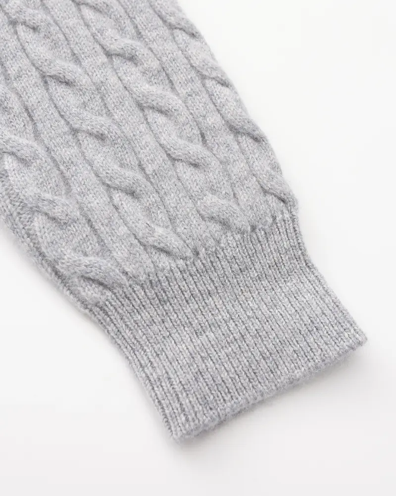 1/2 Zip en Cachemire Tissé 100%