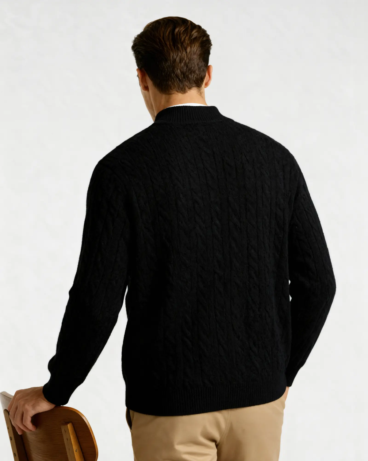 100% Woven Cashmere Half-Zip