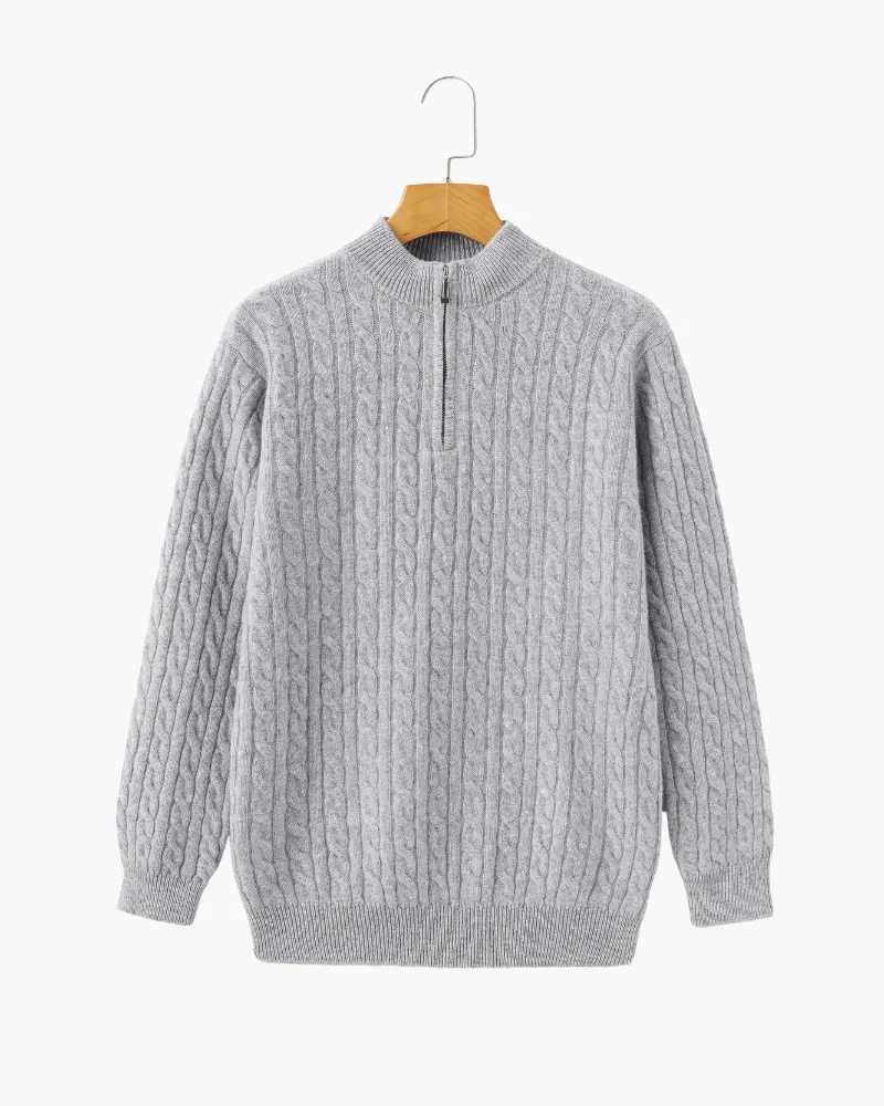 100% Woven Cashmere Half-Zip