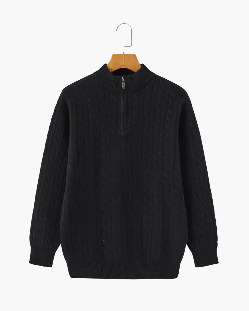 100% Woven Cashmere Half-Zip