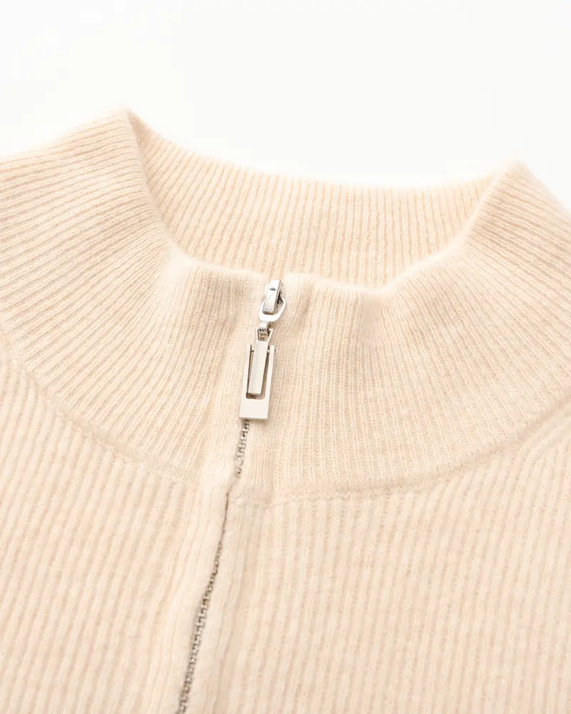 100% Cashmere Zip Cardigan