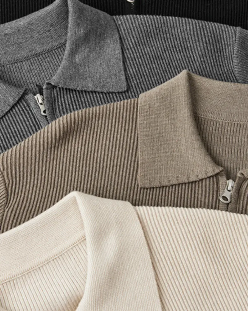 Premium 100% Wool Zip Cardigan