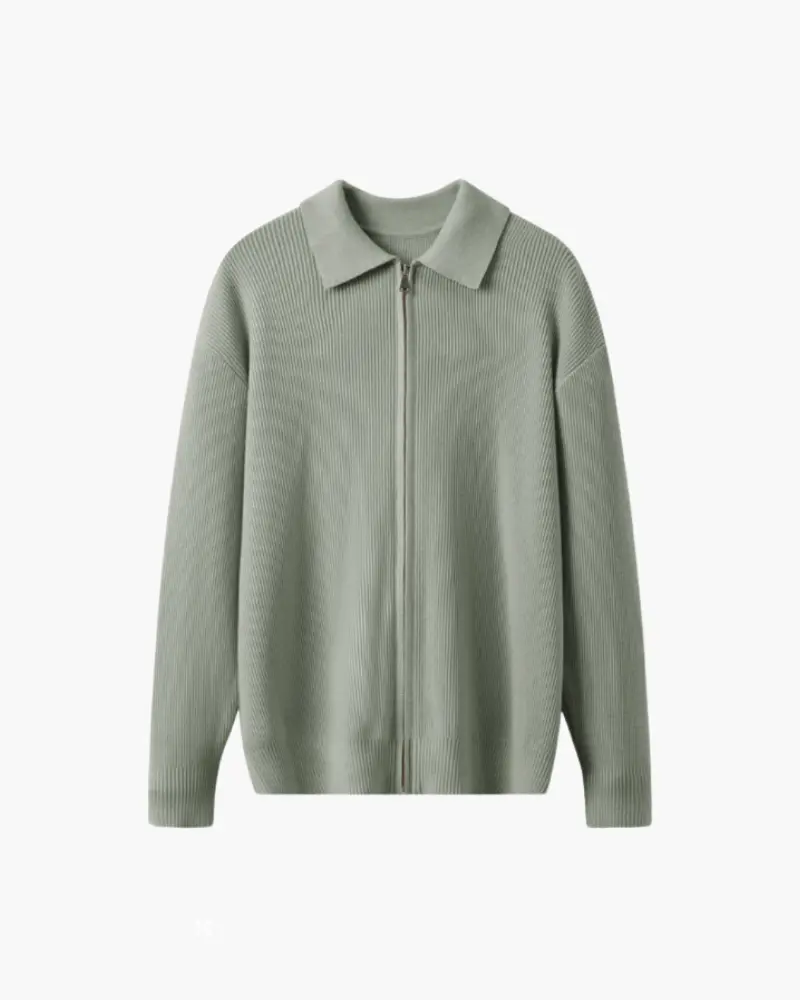 Premium 100% Wool Zip Cardigan