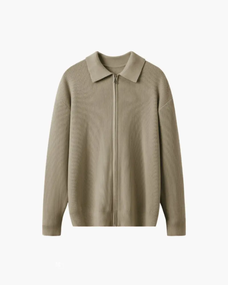 Premium 100% Wool Zip Cardigan