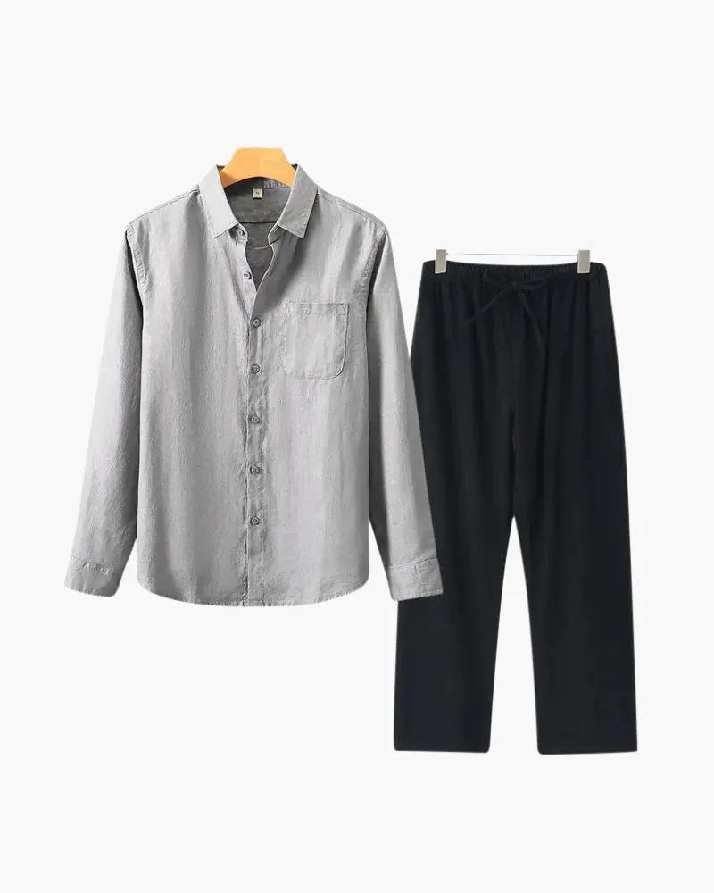 Ensemble en lin Old Money (manches longues)