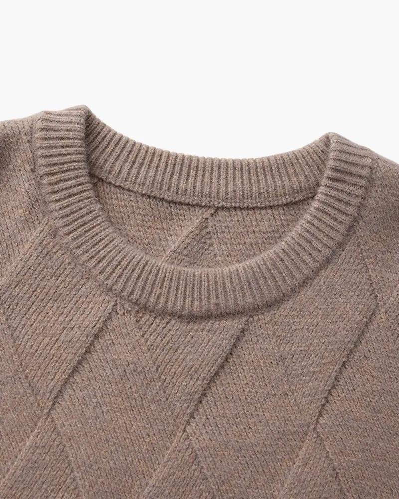 Diamond Knit Crew Neck Jumper