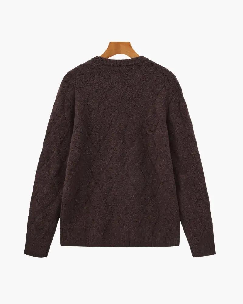 Pull à col rond en tricot diamanté