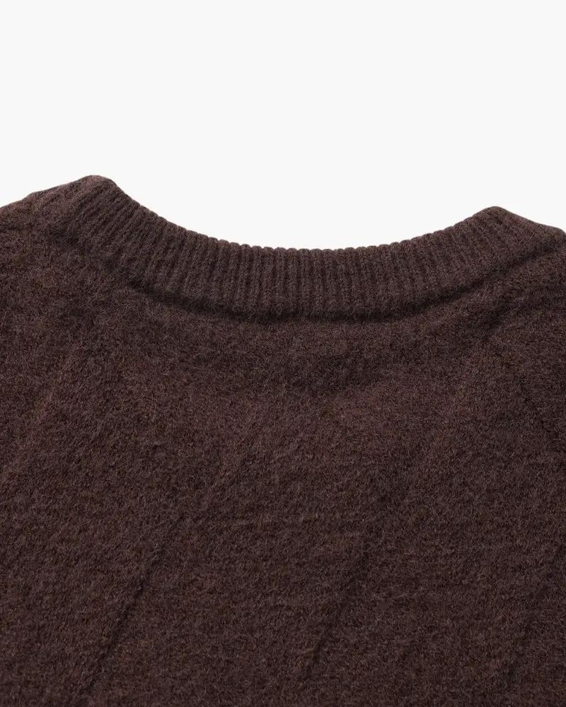 Pull à col rond en tricot diamanté