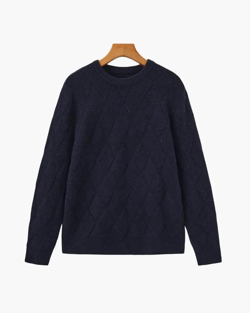 Diamond Knit Crew Neck Jumper