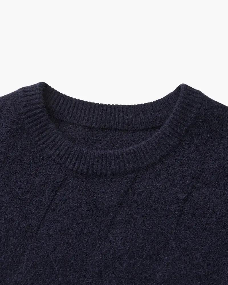 Pull à col rond en tricot diamanté