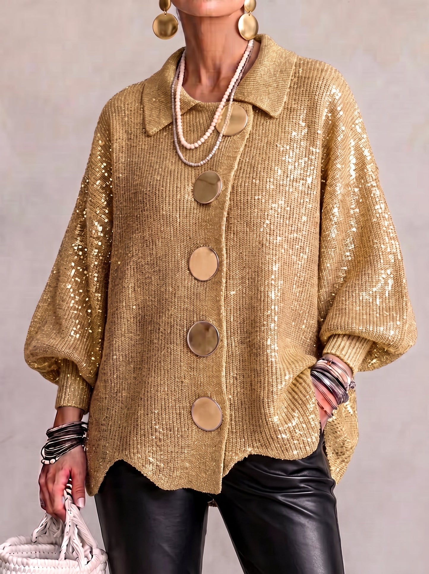 Iolanthe | Cardigan à col et boutons métalliques