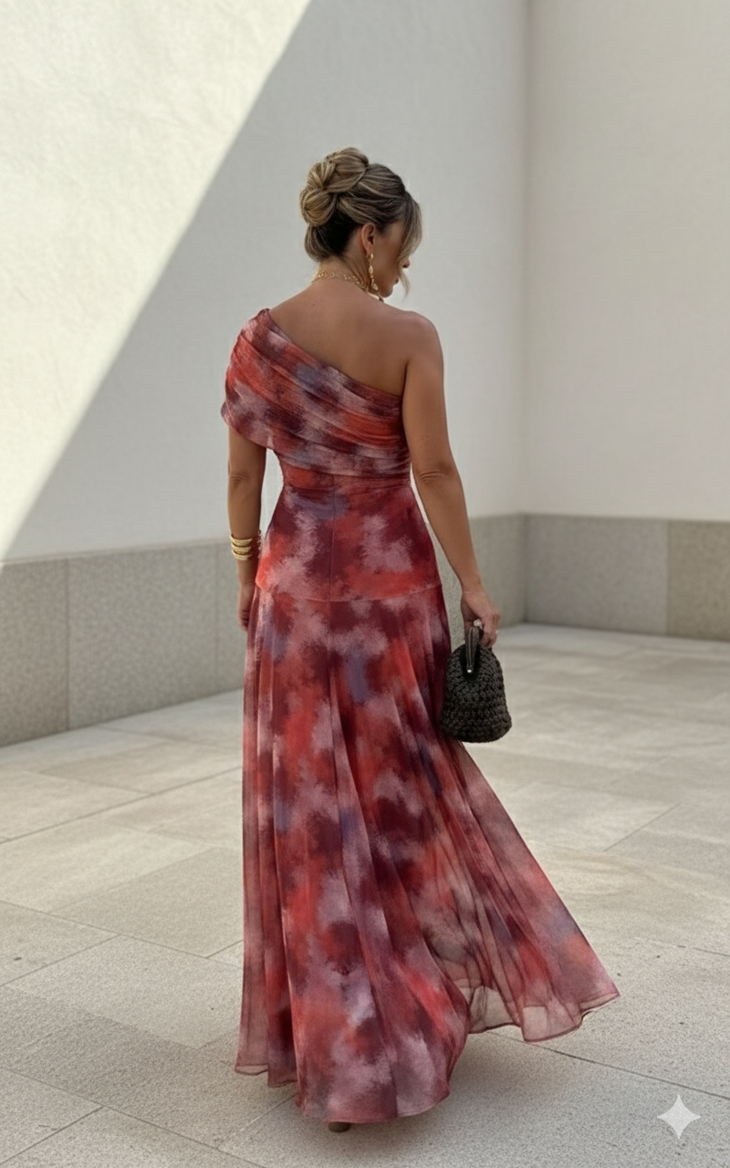 Fluid Long Satin Dress, Timeless Elegance