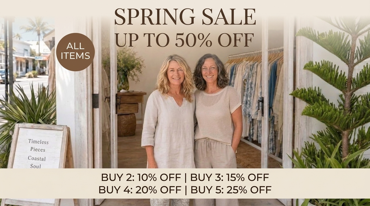 Spring Sale – Buy 2: 10% off, Buy 3: 15% off, Buy 4: 20% off, Buy 5: 25% off